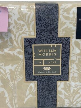 NEW 4pc William Morris King Sheet Set Floral TONAL COMPTON - PALE GOLD